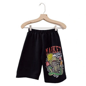 Market Graphic Kids Long Sweat Shorts Black Outdoor League